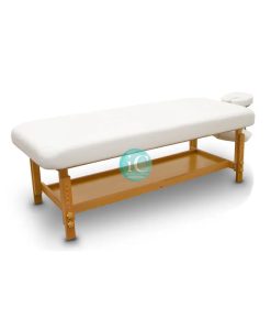 Ξύλινο σταθερό κρεβάτι massage spa άσπρο