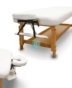 Ξύλινο σταθερό κρεβάτι massage spa άσπρο